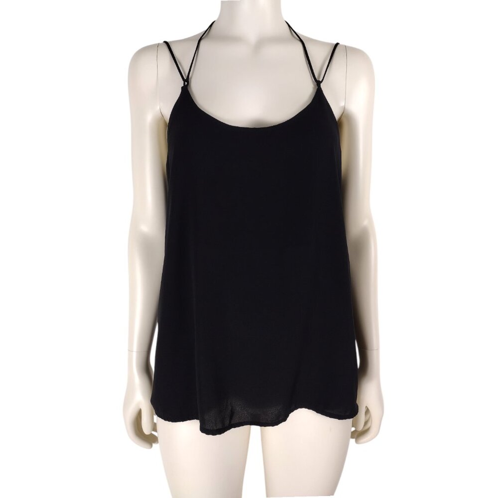 Honey Punch Black Spaghetti Strap Loose Fit Tent Blouse